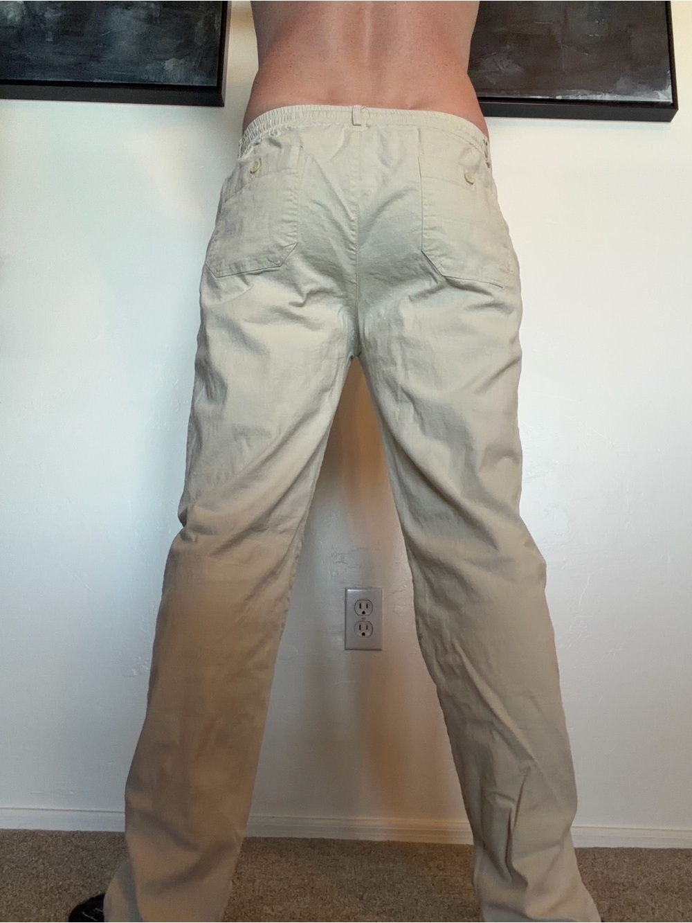 Amazon Essentials Men's Light Beige Chinos - Straight Leg size 32
